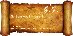 Galambosi Fanni névjegykártya