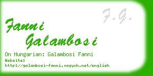 fanni galambosi business card